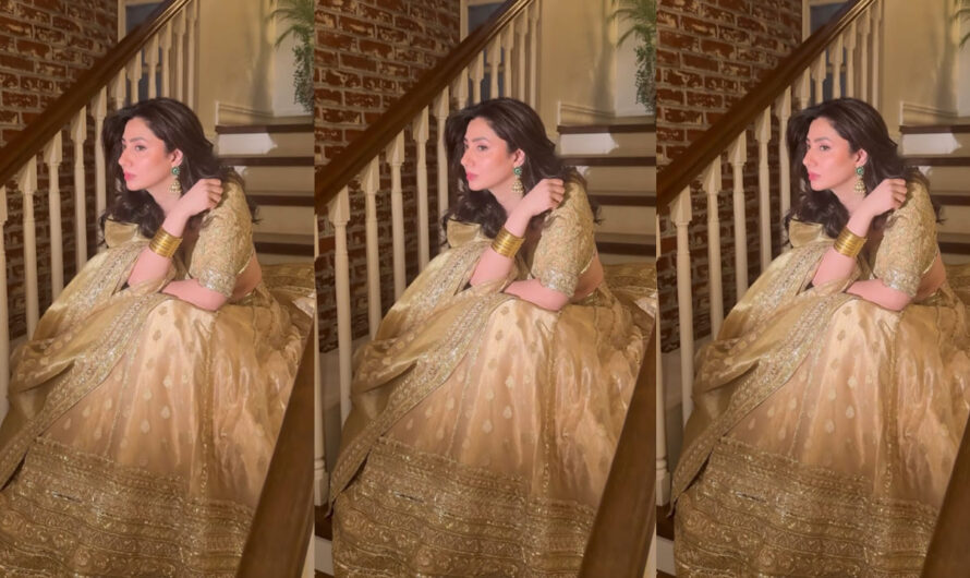 Mahira Khan Turns into a Beauty Goddess in Manish Malhotra’s Golden Lehenga: A Fusion of Tradition and Modern Elegance